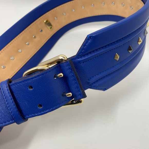 Agent Provocateur Xandria Harness Leather Cobalt Blue Belt M/L New $555 main image 6